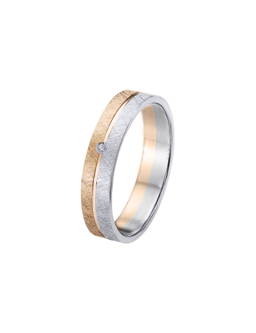 Alianza de Oro Bicolor de 18K de 4m de ancho