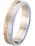 Alianza de Oro Bicolor de 18K de 4m de ancho