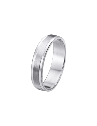 Alianza de Oro Blanco de 18K de 4m de ancho
