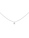 Colgante de oro blanco 18K con brillante de 0,15 ctes en engaste en vuelo