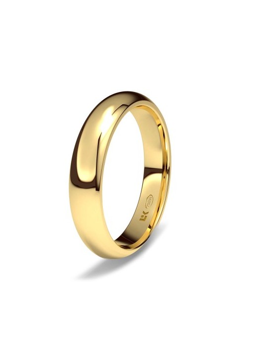 Alianza de oro amarillo media caña estándar