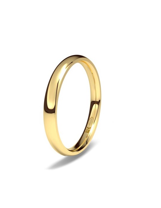 Alianza de oro amarillo almendrada minimal