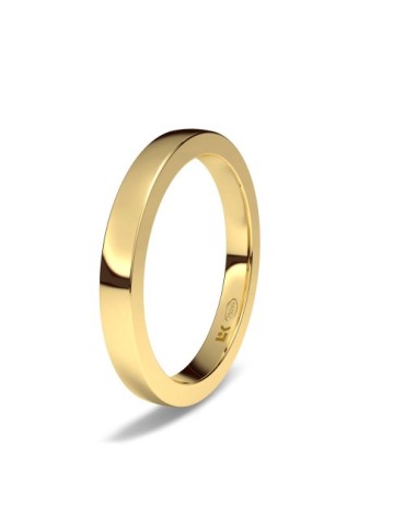 Alianza de oro amarillo 18K forma cuadrada