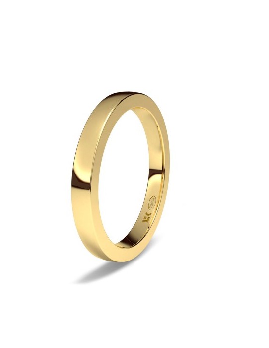 Alianza de oro amarillo 18K forma cuadrada