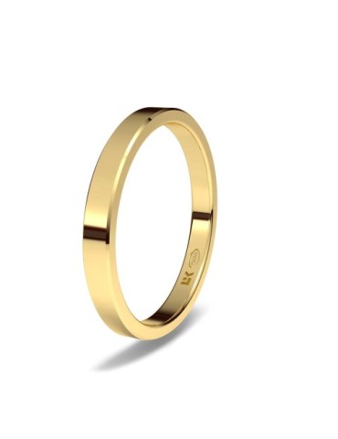 Alianza de oro amarillo 18K forma rectangular minimal