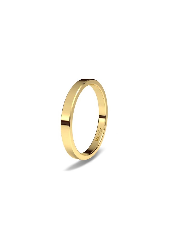 Alianza de oro amarillo 18K forma rectangular minimal