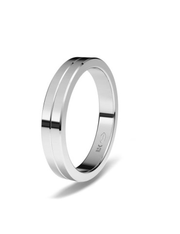Alianza de oro blanco 18K forma rectangular estandar