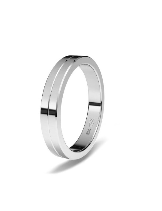Alianza de oro blanco 18K forma rectangular estandar