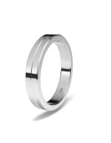 Alianza de oro blanco 18K forma rectangular estandar