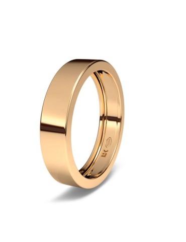 Alianza de oro rojo 18K forma rectangular vacia estandar