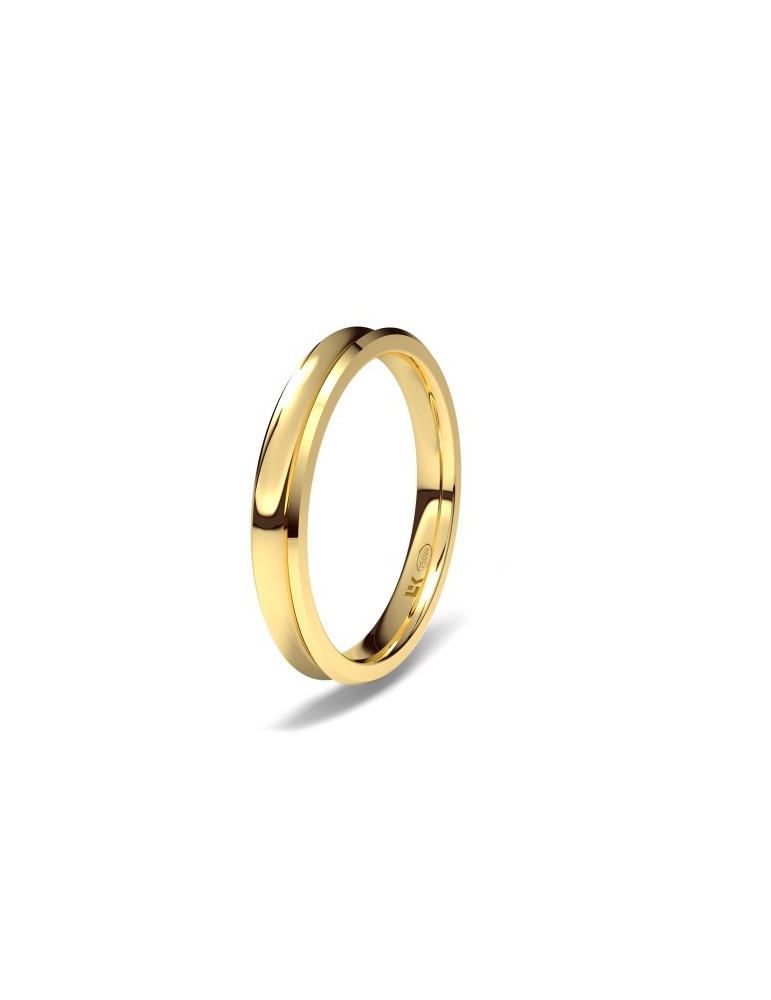 Alianza de oro amarillo cóncava