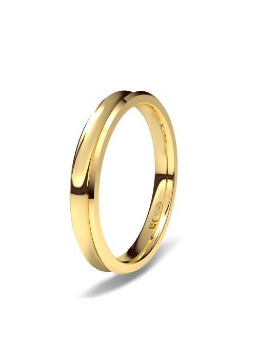 Alianza de oro amarillo cóncava