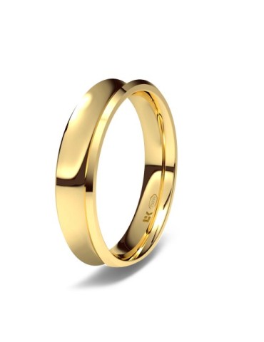 Alianza de oro amarillo 18K forma concava estándar