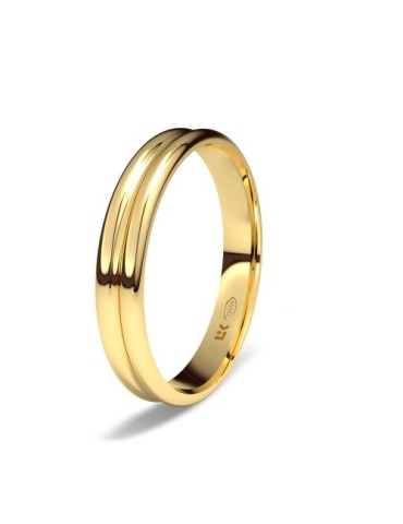 Alianza de oro amarillo gallonada