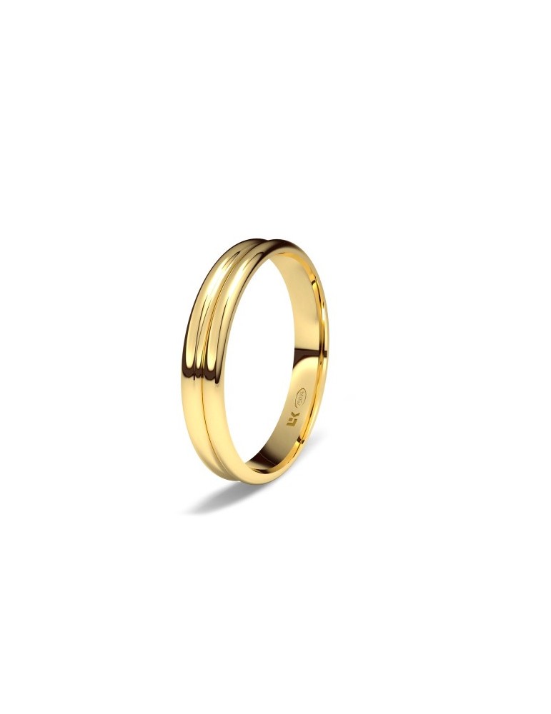 Alianza de oro amarillo gallonada