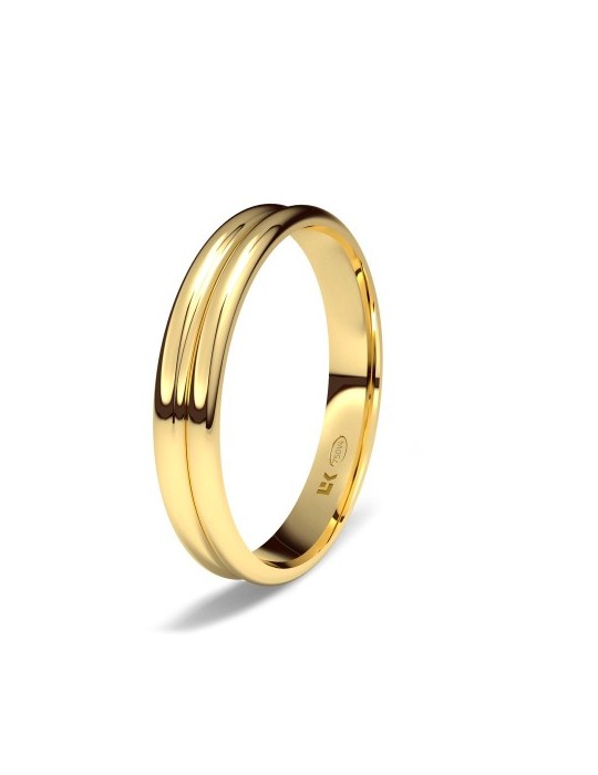 Alianza de oro amarillo gallonada