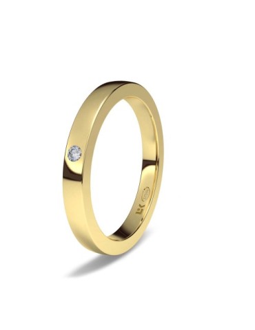 Alianza de oro amarillo 18K forma cuadrada
