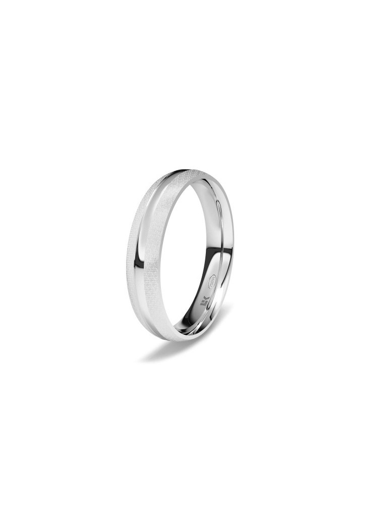 Alianza de oro blanco almendrada Surco