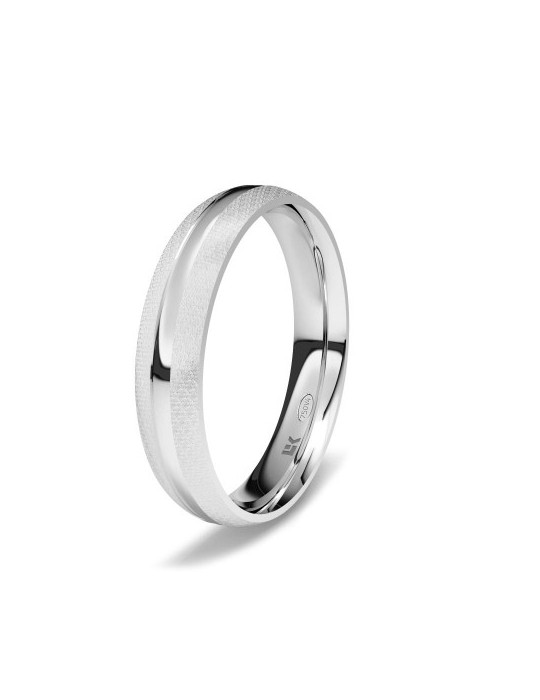 Alianza de oro blanco almendrada Surco