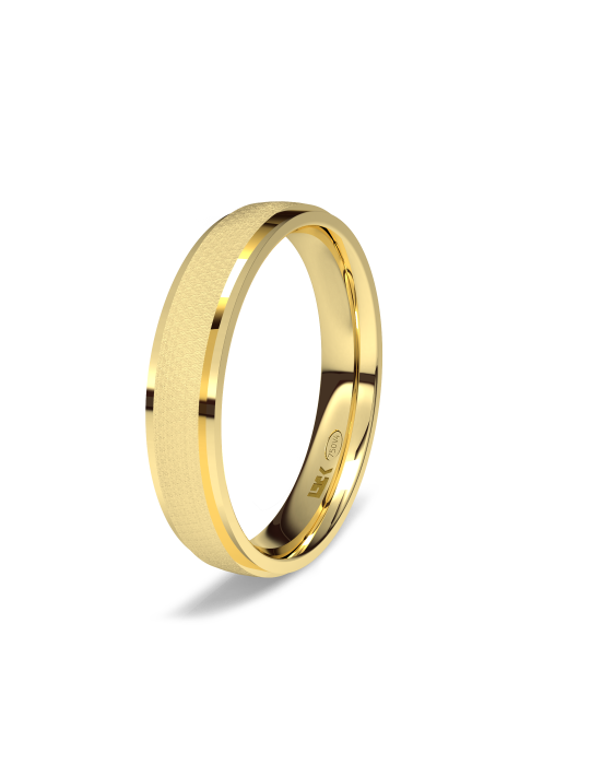 Alianza de oro amarillo Bisel