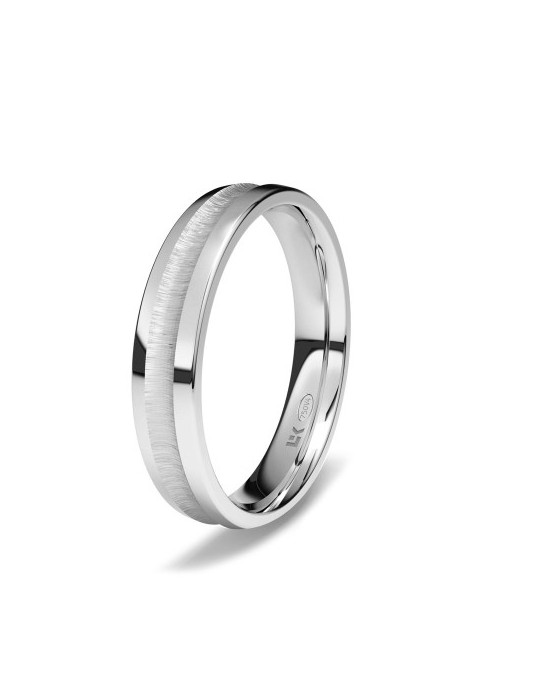 Alianza de oro blanco Satin