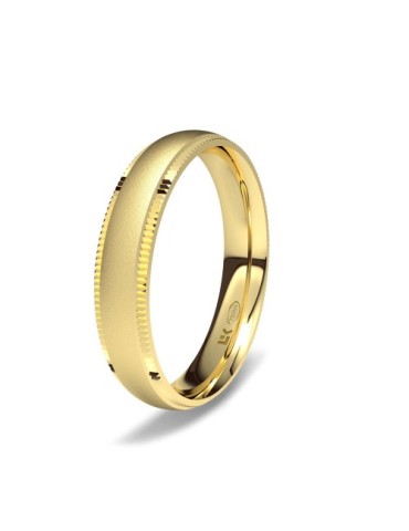 Alianza de oro amarillo almendrada Isabel diamante