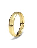 Alianza de oro amarillo almendrada minimal con ondas