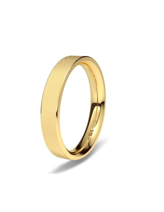Alianza de oro amarillo recta confort en mate grueso