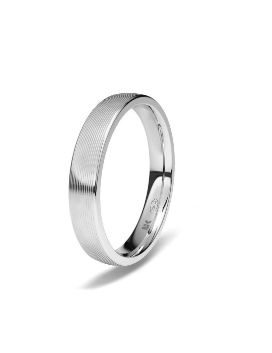 Alianza de oro blanco plana ondas