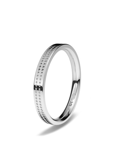 Alianza de oro blanco recta confort minimal Puntos