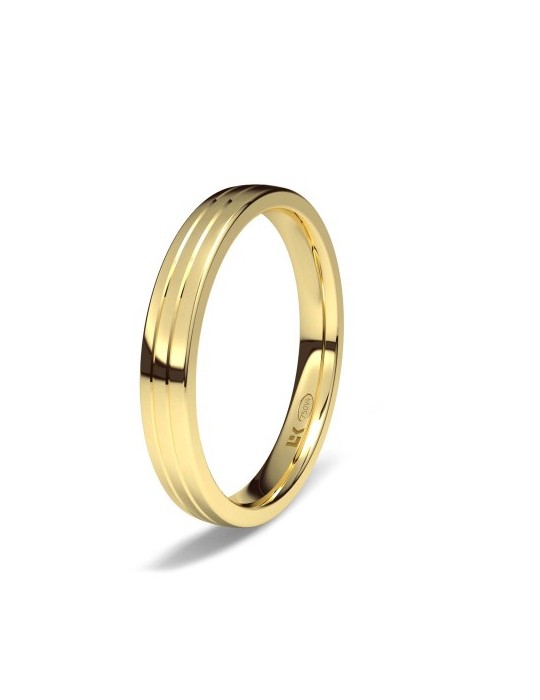 Alianza de oro amarillo plana minimal Rayas
