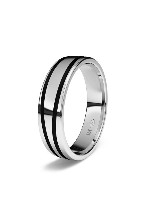 Alianza de oro blanco plana Biarritz