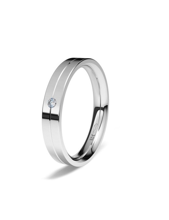 Alianza de oro blanco 18K confort estándar