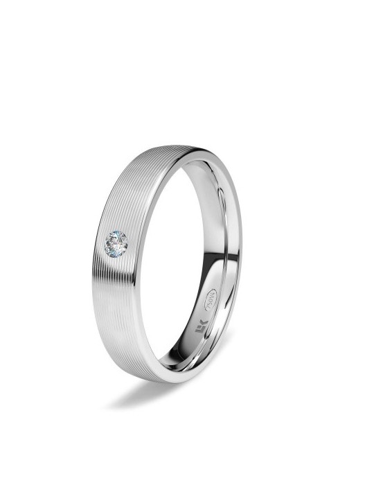 Alianza de oro blanco plana estándar