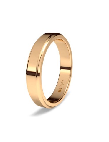 Alianza de oro rojo 18K forma rectangular estándar decoración elena