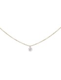 Colgante de oro amarillo 18K con brillante de 0,15 ctes en engaste en vuelo