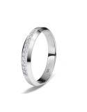 Anillo de compromiso de oro blanco 18K forma trapecio