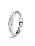 Anillo de compromiso de oro blanco 18K de forma almendrada