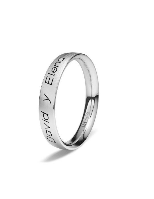 Alianza oro blanco Grabada Normal