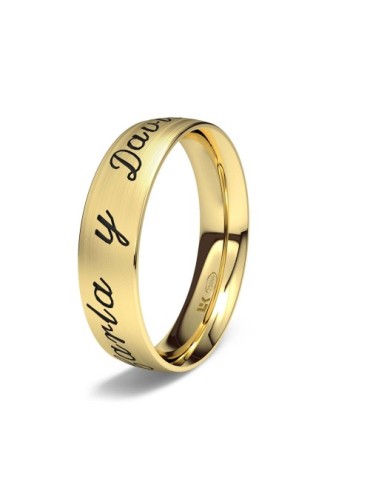 Alianza oro amarillo Grabada Gótica
