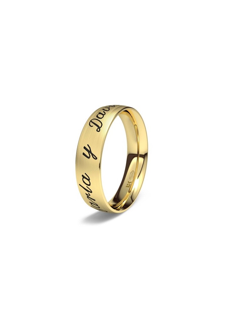 Alianza oro amarillo Grabada Gótica