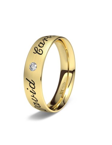 Alianza oro amarillo Grabada Gótica