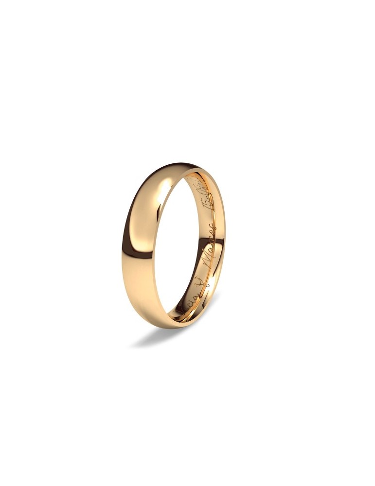 Alianza de oro rojo de puño y letra