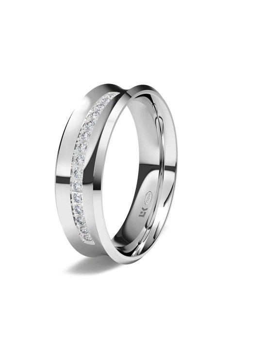 Alianza oro blanco Cóncava