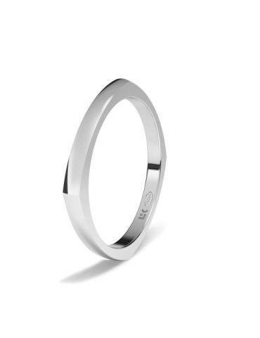 Alianza de oro blanco polygonal 4