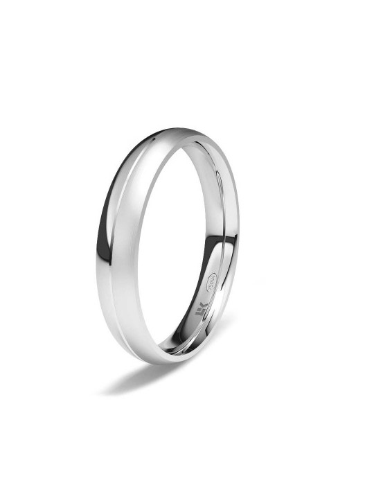 Alianza de oro blanco almendrada Zero