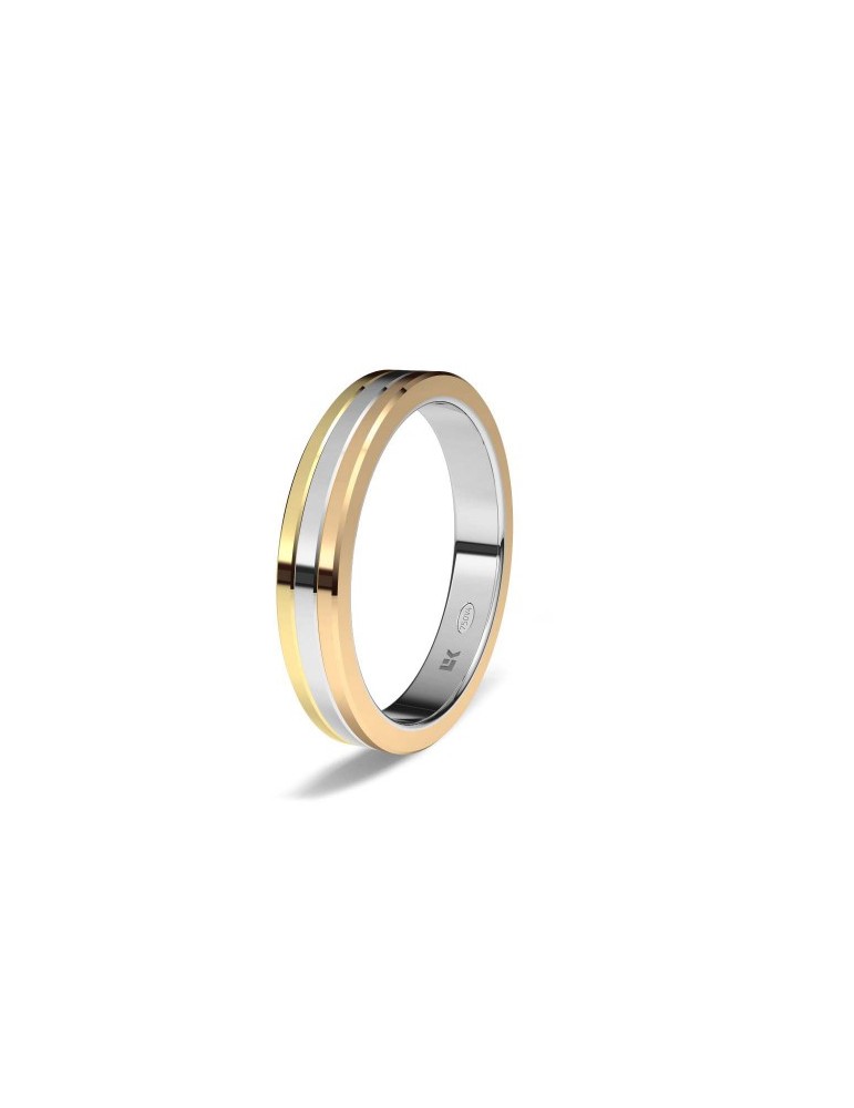 Alianza de oro tricolor recta Zero