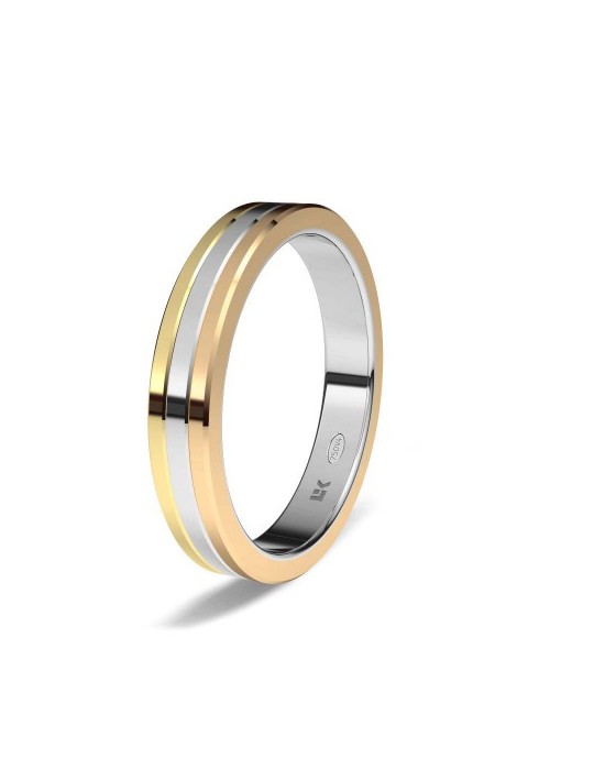 Alianza de oro tricolor recta Zero