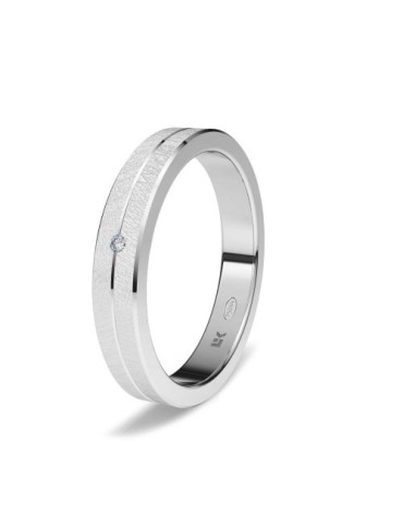 Alianza de oro blanco recta Zero