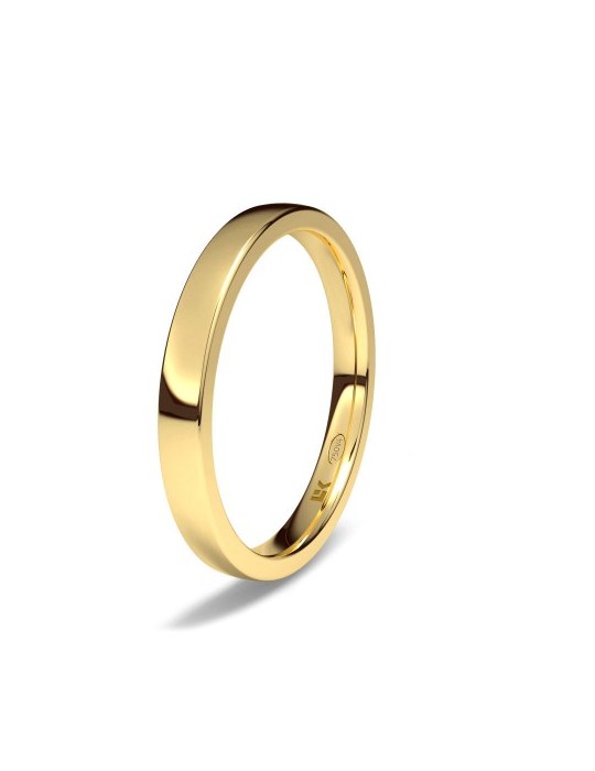 Alianza de oro amarillo plana Zero